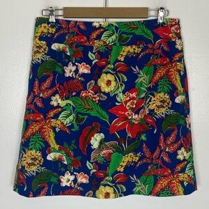 Talbots Floral Mini Skirt Size 8 Women's Blue Multicolor